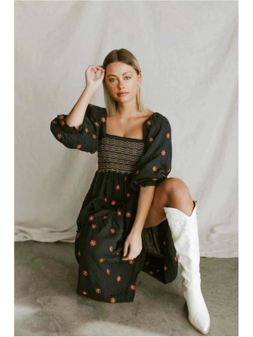 Free people embroidered dahlia dress